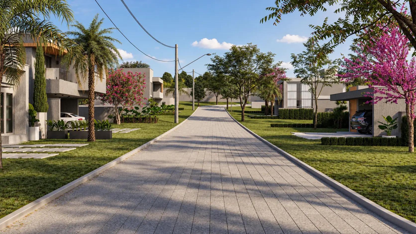 Perspectiva das ruas do Vila das Palmeiras